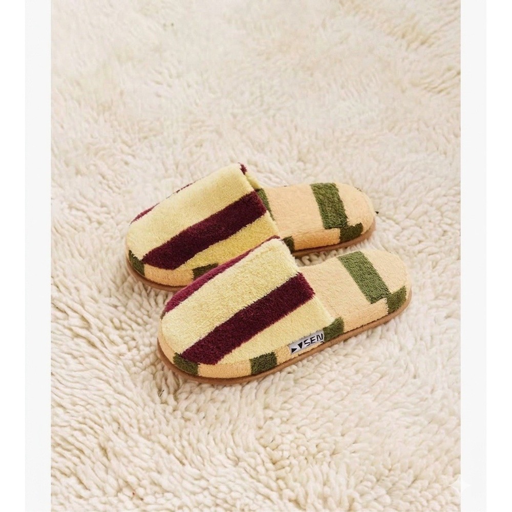 NWT Dusen Dusen Nicolas Stripe for MoMA Terry Cloth Slippers Women's Men's S/M